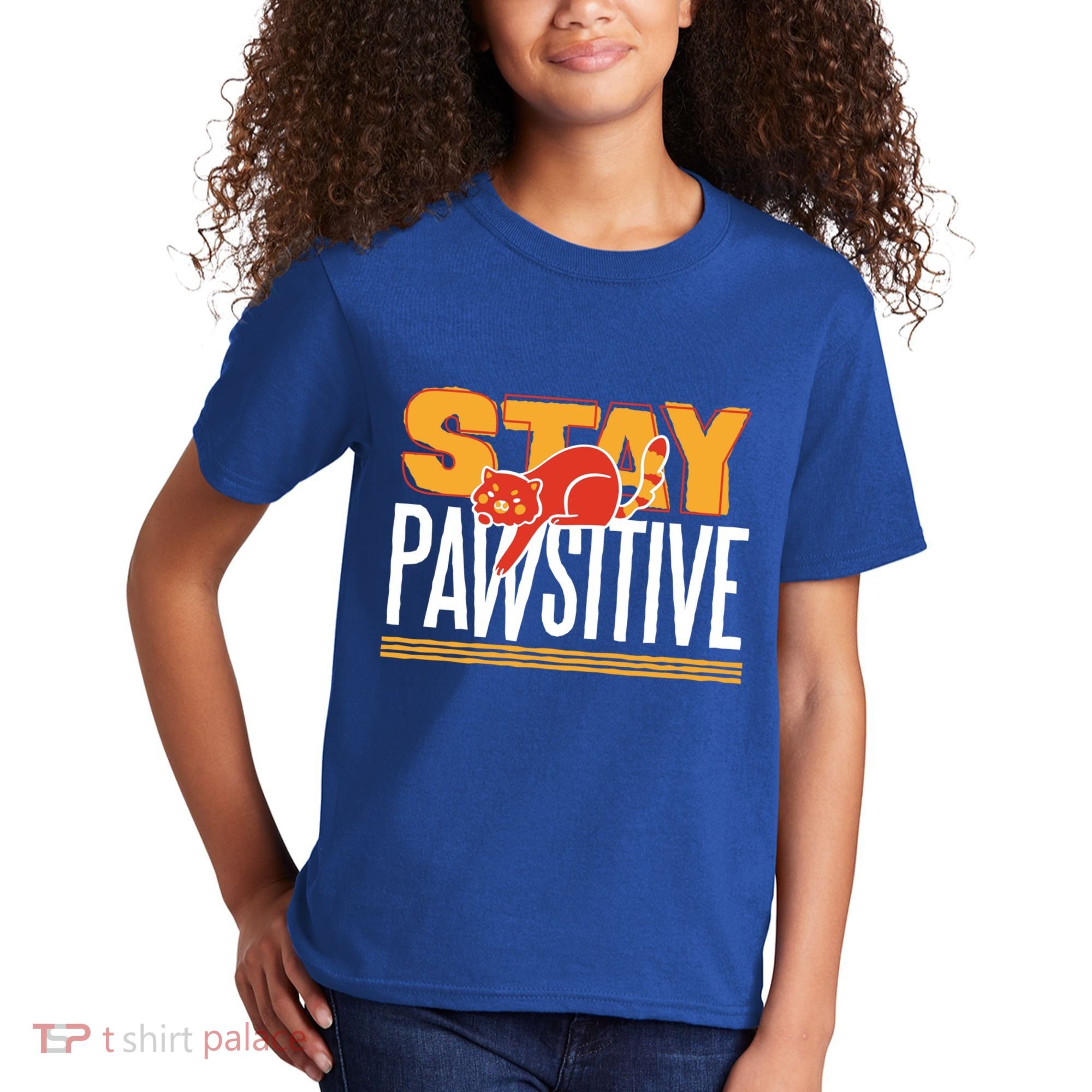 Stay Pawsitive Cute Stay Positive Cat Lover Gift Kids T-Shirt