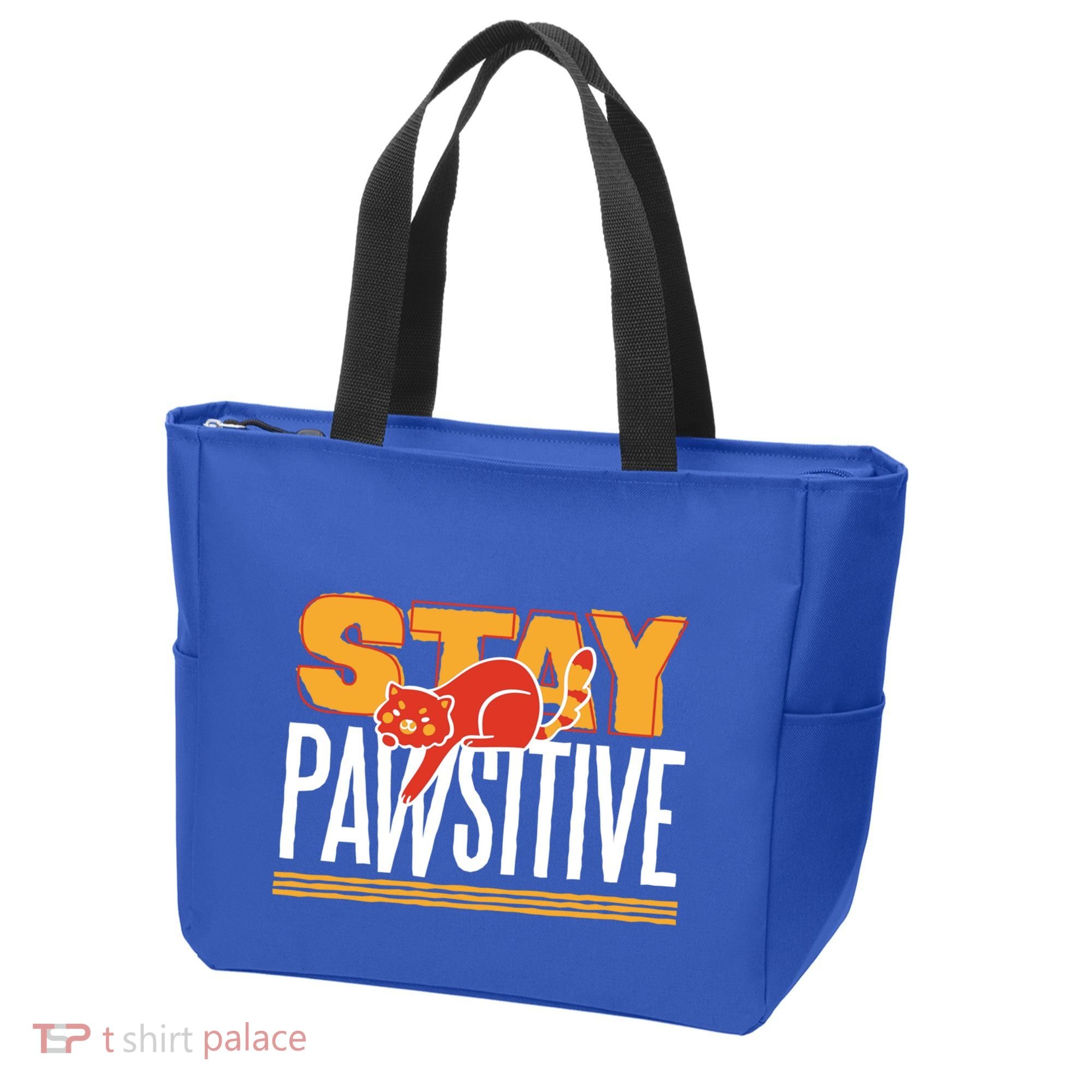 Stay Pawsitive Cute Stay Positive Cat Lover Gift Tote Bag