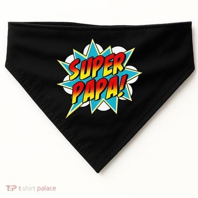 Super Papa Comic Book Superhero Father's Day USA-Made Doggie Bandana