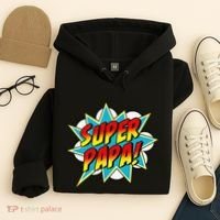 Super Papa Comic Book Superhero Father's Day Hoodie thumb 4