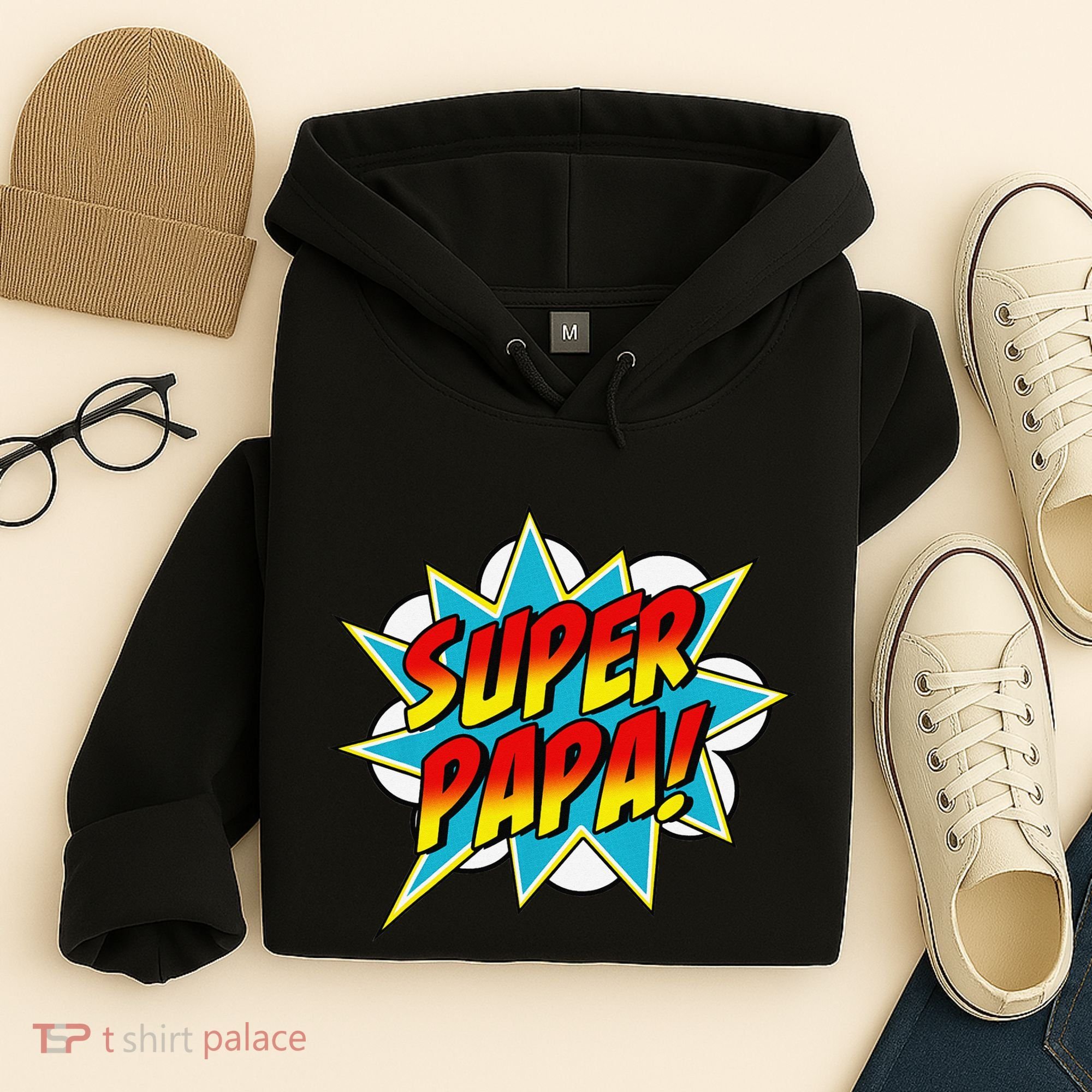 Super Papa Comic Book Superhero Father's Day Hoodie