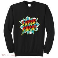 Super Papa Comic Book Superhero Father's Day Sweatshirt thumb 0