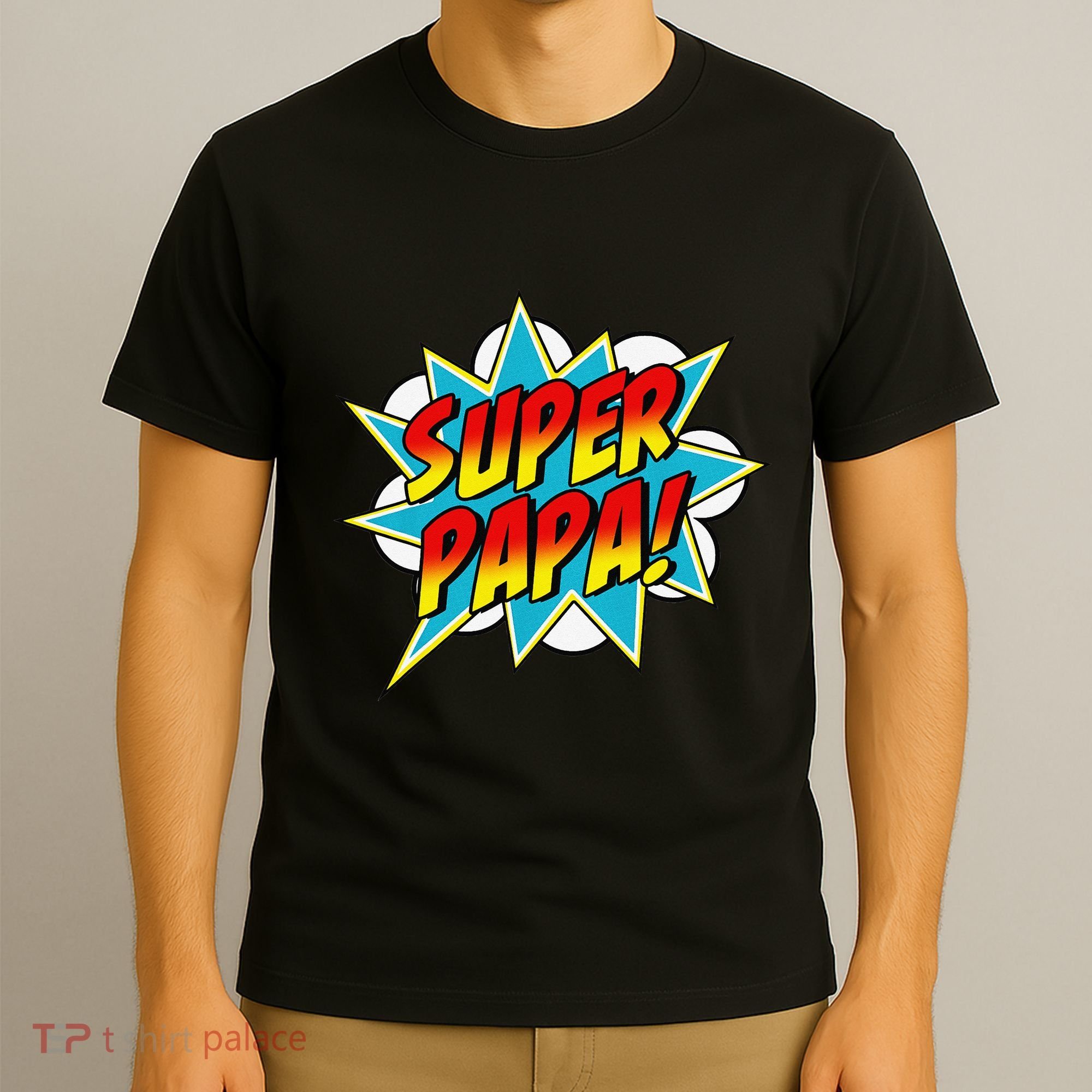 Super Papa Comic Book Superhero Father's Day T-Shirt