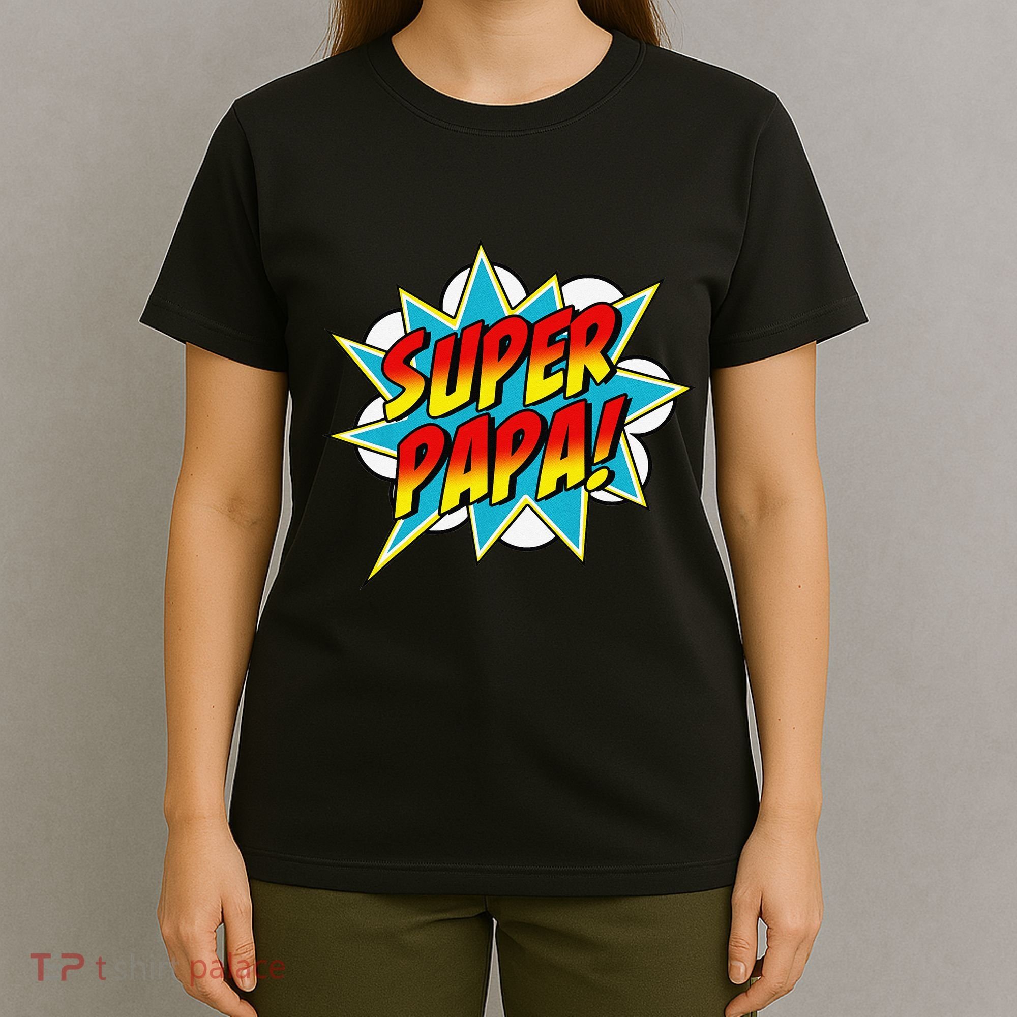 Super Papa Comic Book Superhero Father's Day T-Shirt