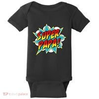 Super Papa Comic Book Superhero Father's Day Baby Bodysuit thumb 0