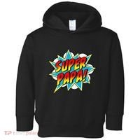 Super Papa Comic Book Superhero Father's Day Toddler Hoodie thumb 0