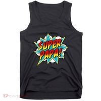 Super Papa Comic Book Superhero Father's Day Tank Top thumb 0