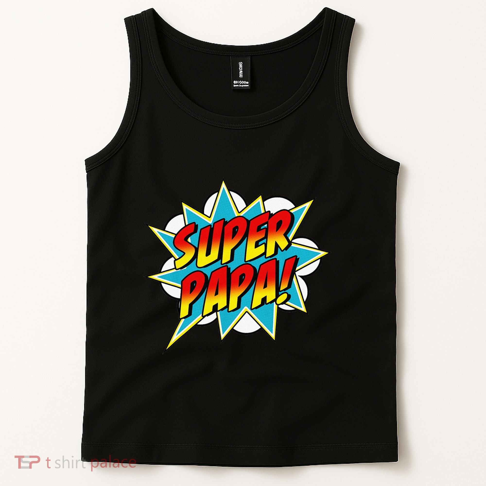 Super Papa Comic Book Superhero Father's Day Tank Top