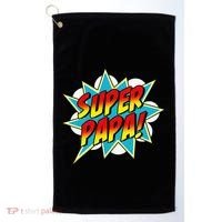 Super Papa Comic Book Superhero Father's Day Golf Towel thumb 0