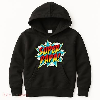 Super Papa Comic Book Superhero Father's Day Kids Hoodie