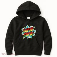 Super Papa Comic Book Superhero Father's Day Kids Hoodie thumb 0
