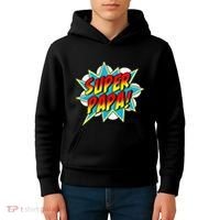 Super Papa Comic Book Superhero Father's Day Kids Hoodie thumb 4