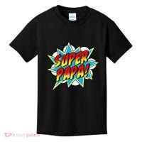 Super Papa Comic Book Superhero Father's Day Kids T-Shirt thumb 0