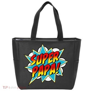 Super Papa Comic Book Superhero Father's Day Tote Bag