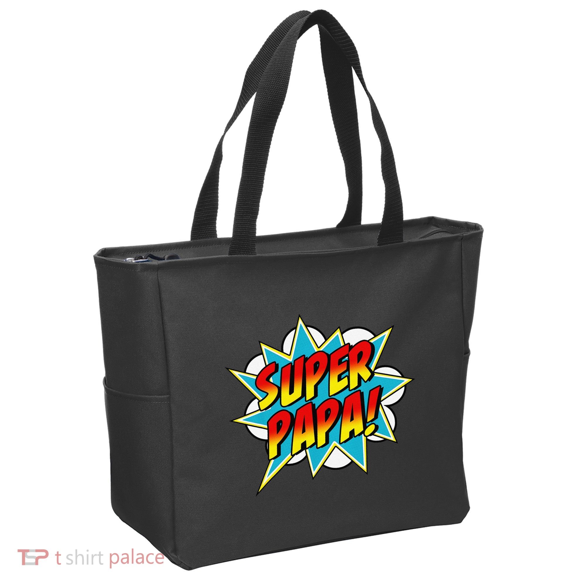 Super Papa Comic Book Superhero Father's Day Tote Bag