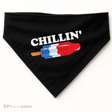 Summer Popsicle Chillin Funny Bomb Retro 80s Pop Gift USA-Made Doggie Bandana