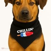 Summer Popsicle Chillin Funny Bomb Retro 80s Pop Gift USA-Made Doggie Bandana thumb 1