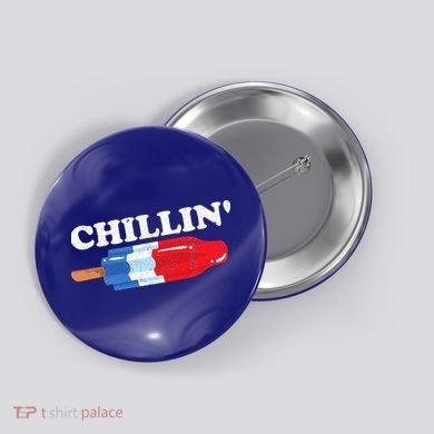 Summer Popsicle Chillin Funny Bomb Retro 80s Pop Gift Button