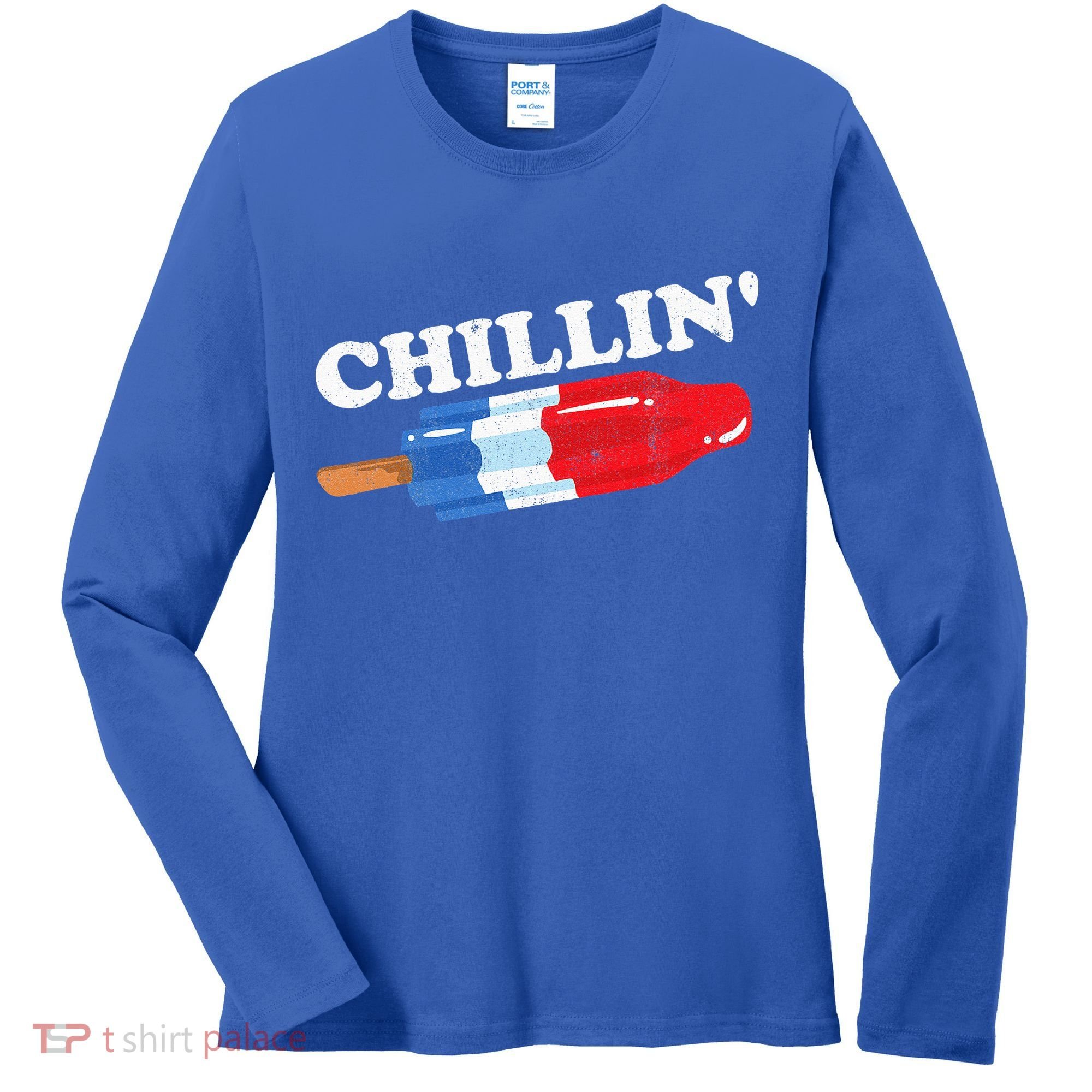 Summer Popsicle Chillin Funny Bomb Retro 80s Pop Gift Women's Long Sleeve Shirt