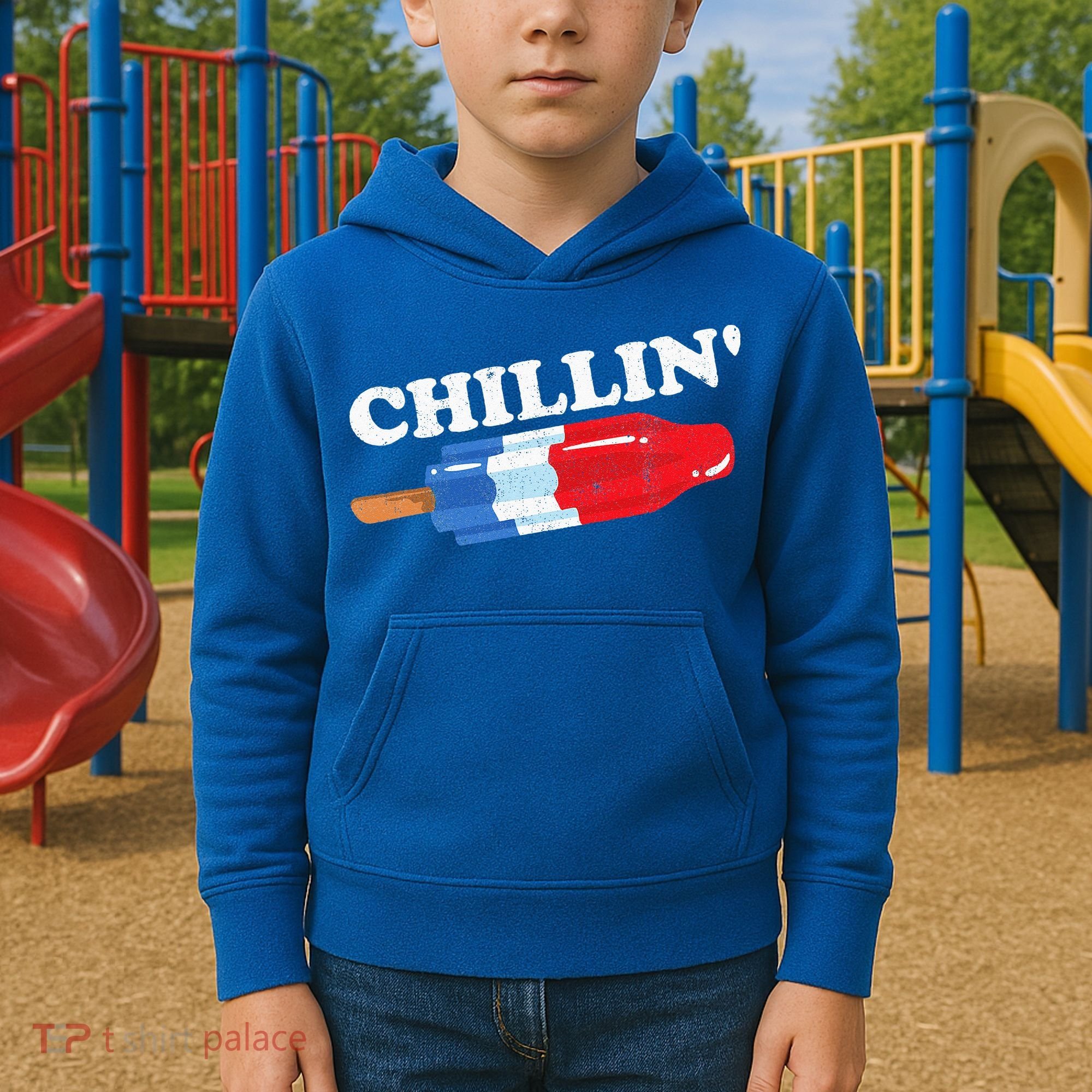 Summer Popsicle Chillin Funny Bomb Retro 80s Pop Gift Kids Hoodie