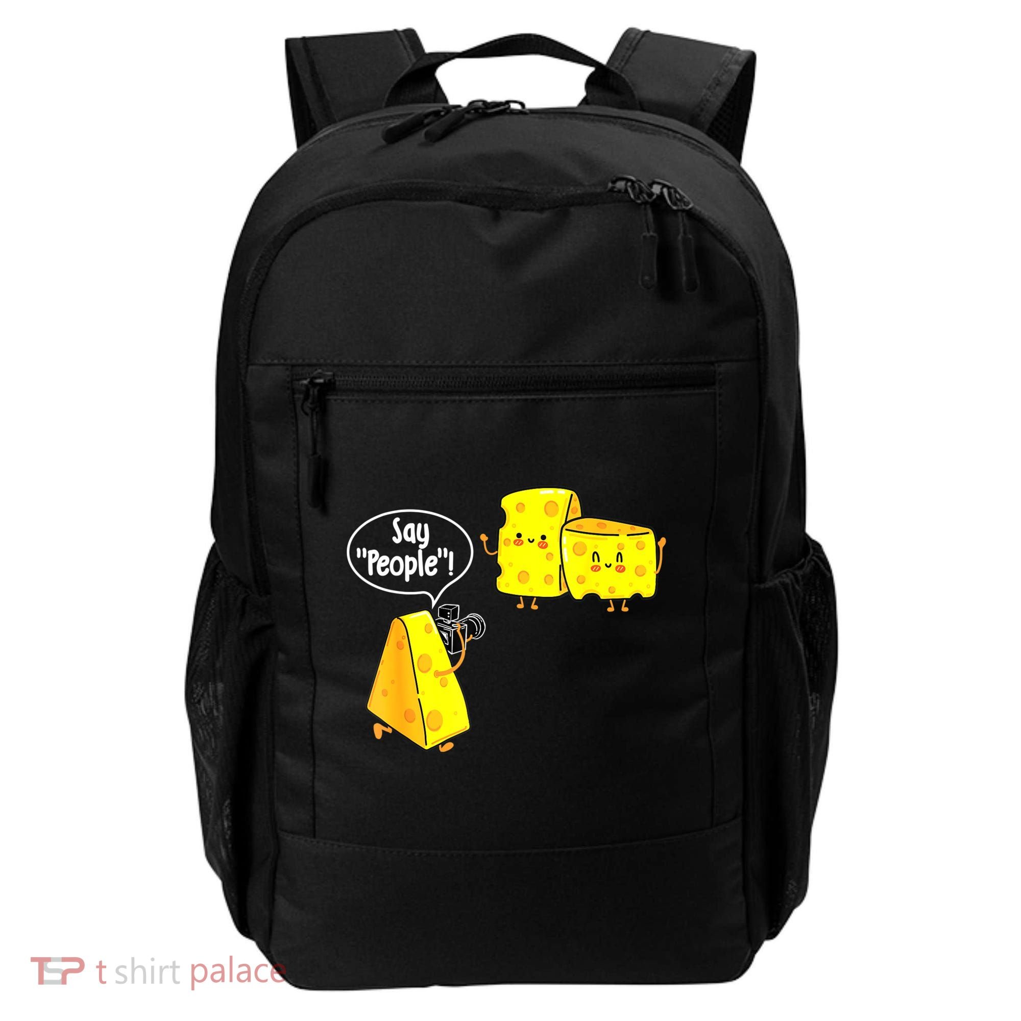 Say People Cheese Lover Food Dairy Milk Gouda Cheddar Brie Backpack