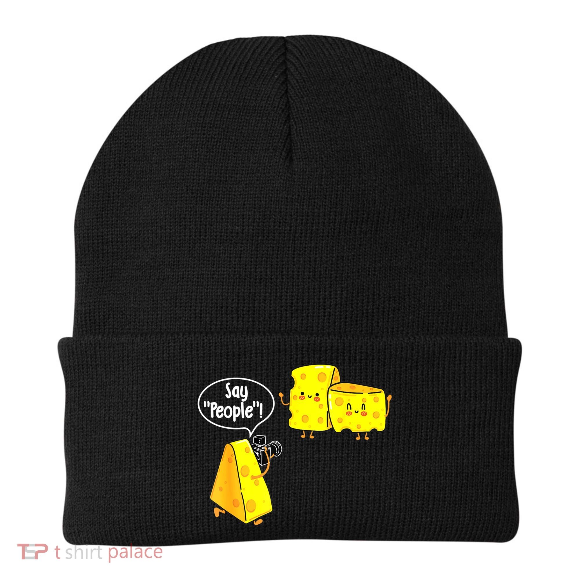 Say People Cheese Lover Food Dairy Milk Gouda Cheddar Brie Beanie