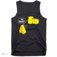 Say People Cheese Lover Food Dairy Milk Gouda Cheddar Brie Tank Top thumb 0