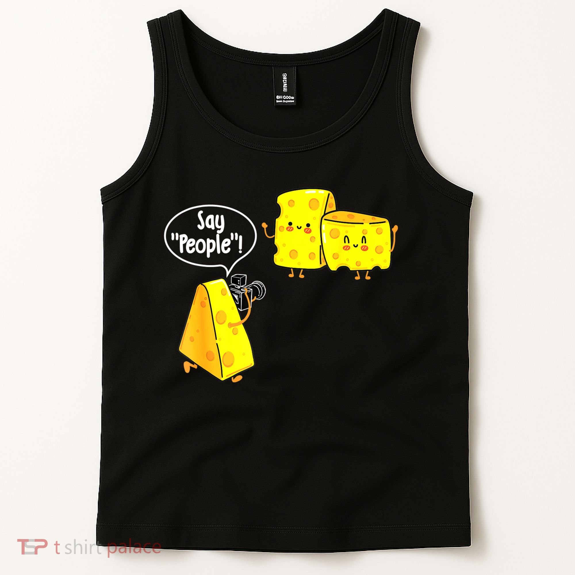 Say People Cheese Lover Food Dairy Milk Gouda Cheddar Brie Tank Top