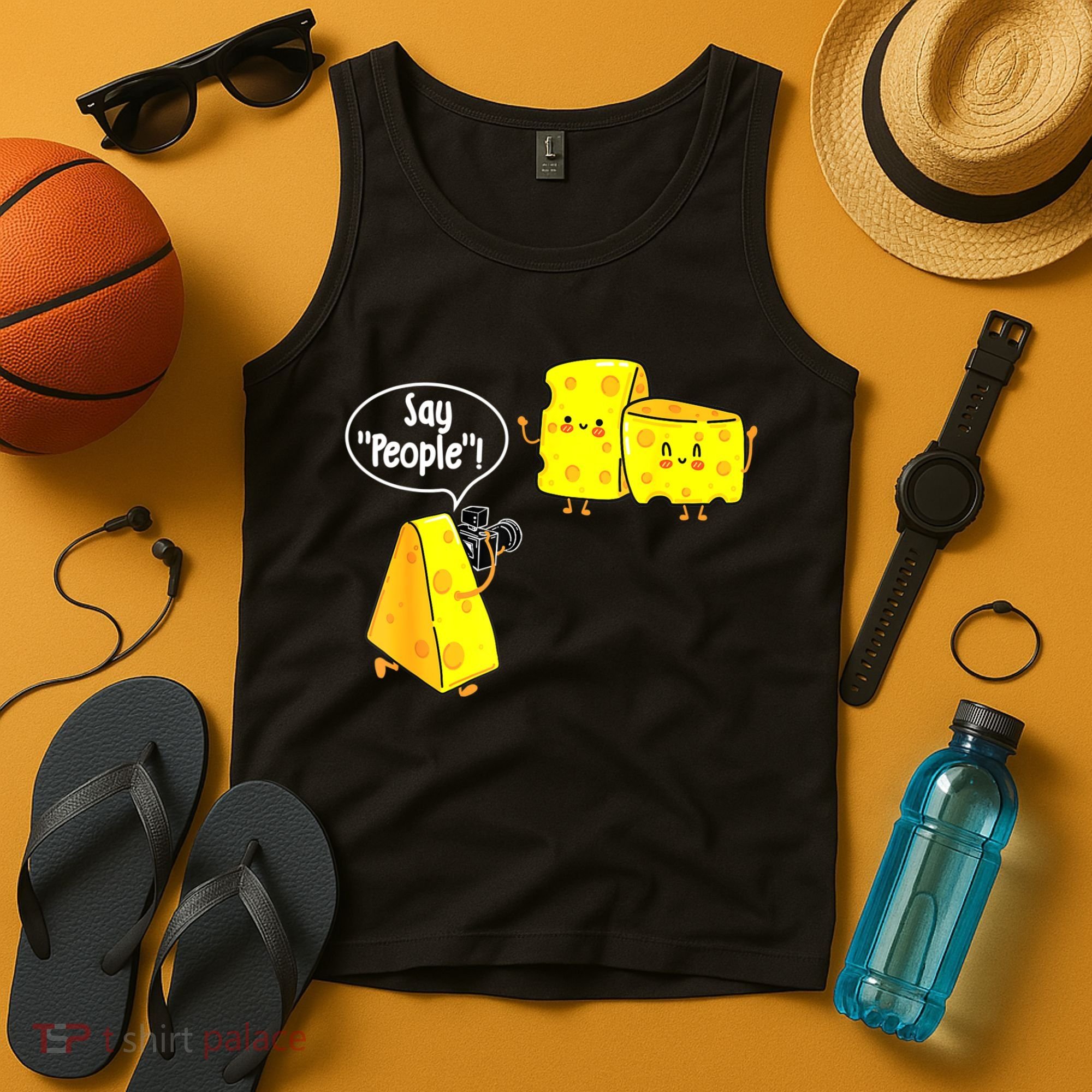 Say People Cheese Lover Food Dairy Milk Gouda Cheddar Brie Tank Top