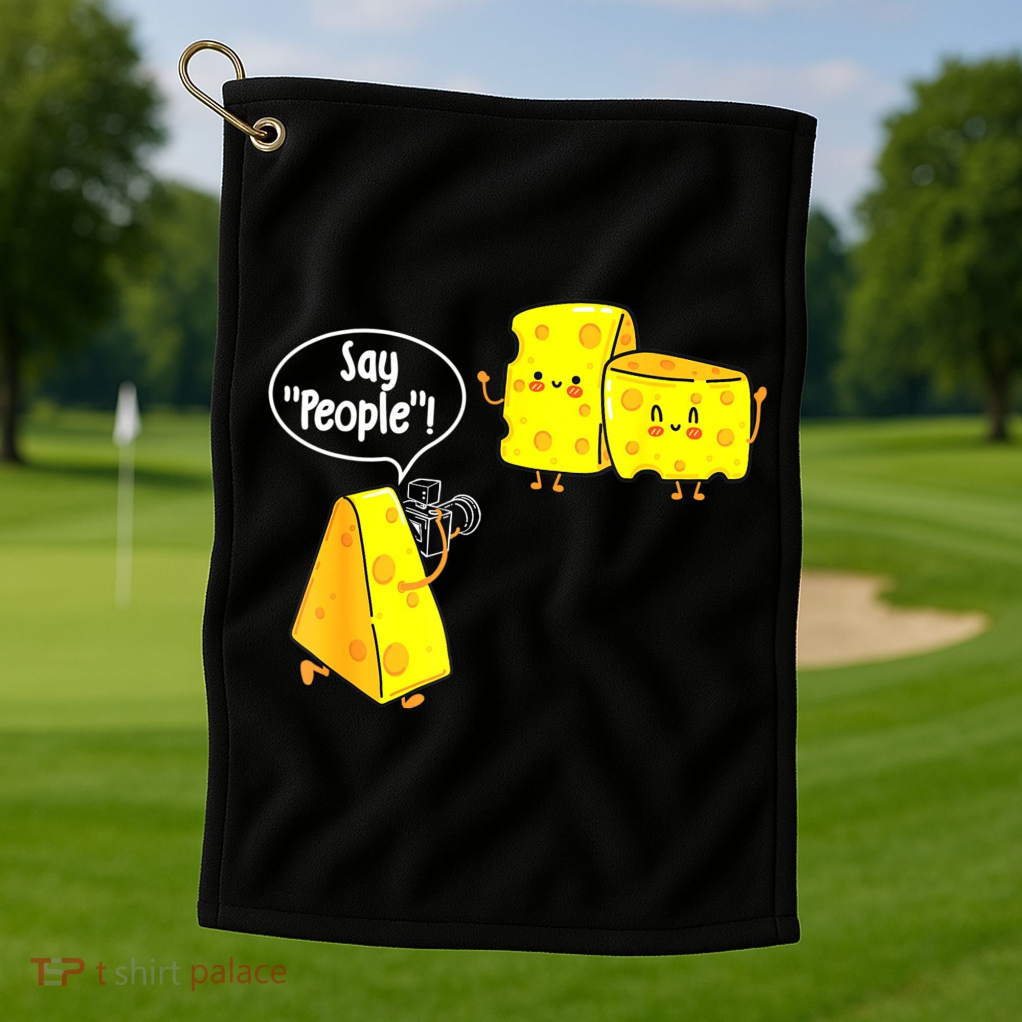Say People Cheese Lover Food Dairy Milk Gouda Cheddar Brie Golf Towel