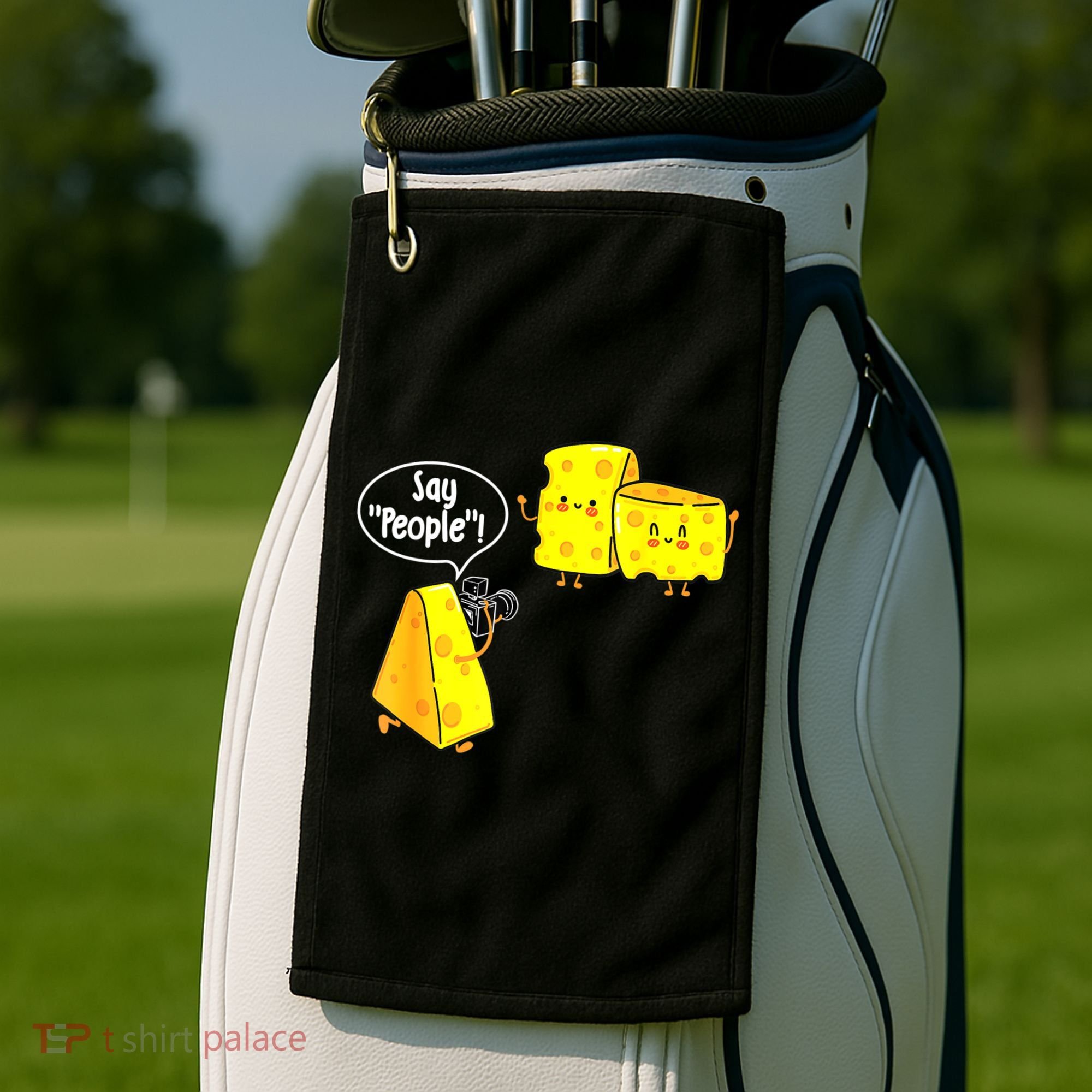 Say People Cheese Lover Food Dairy Milk Gouda Cheddar Brie Golf Towel