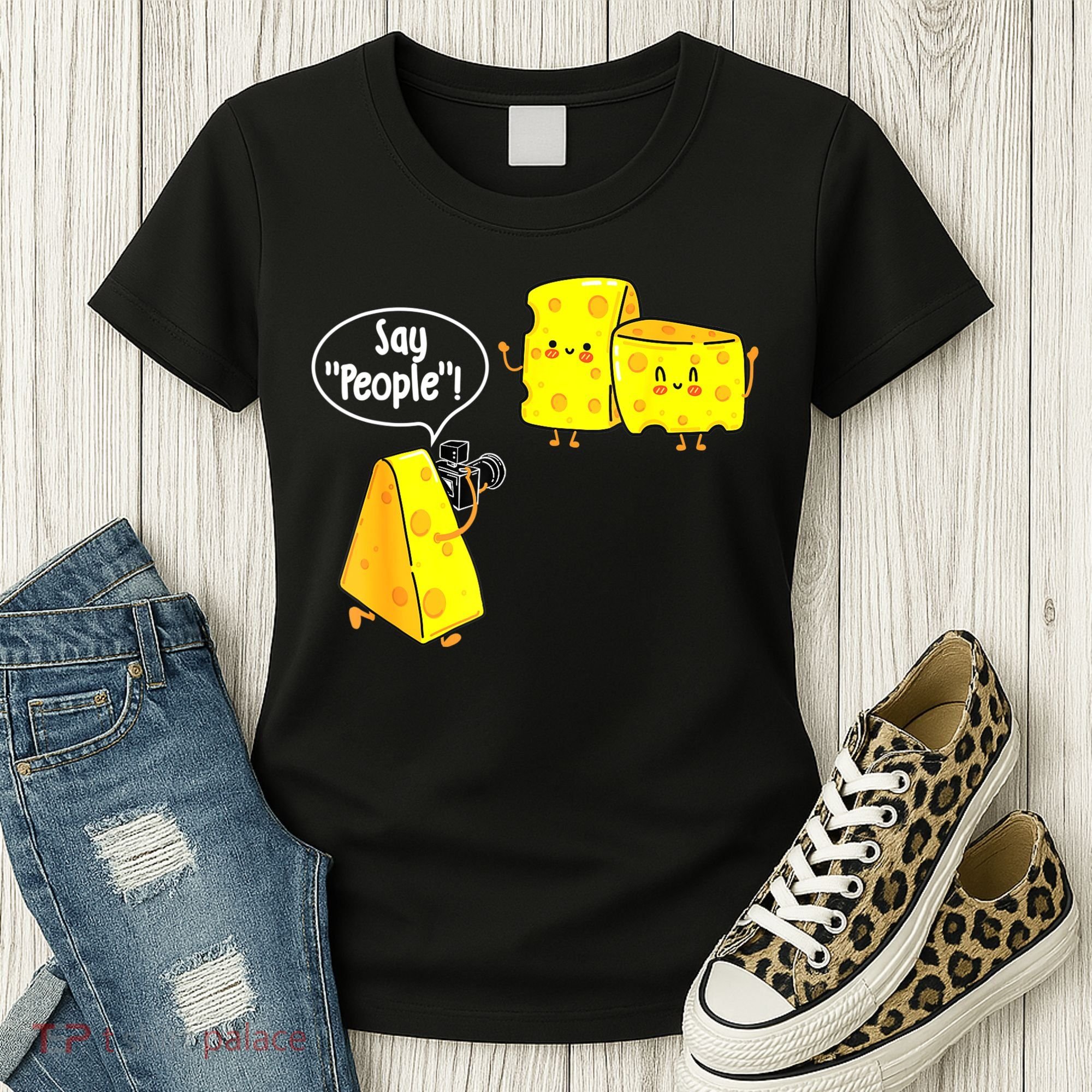 Say People Cheese Lover Food Dairy Milk Gouda Cheddar Brie Women's T-Shirt