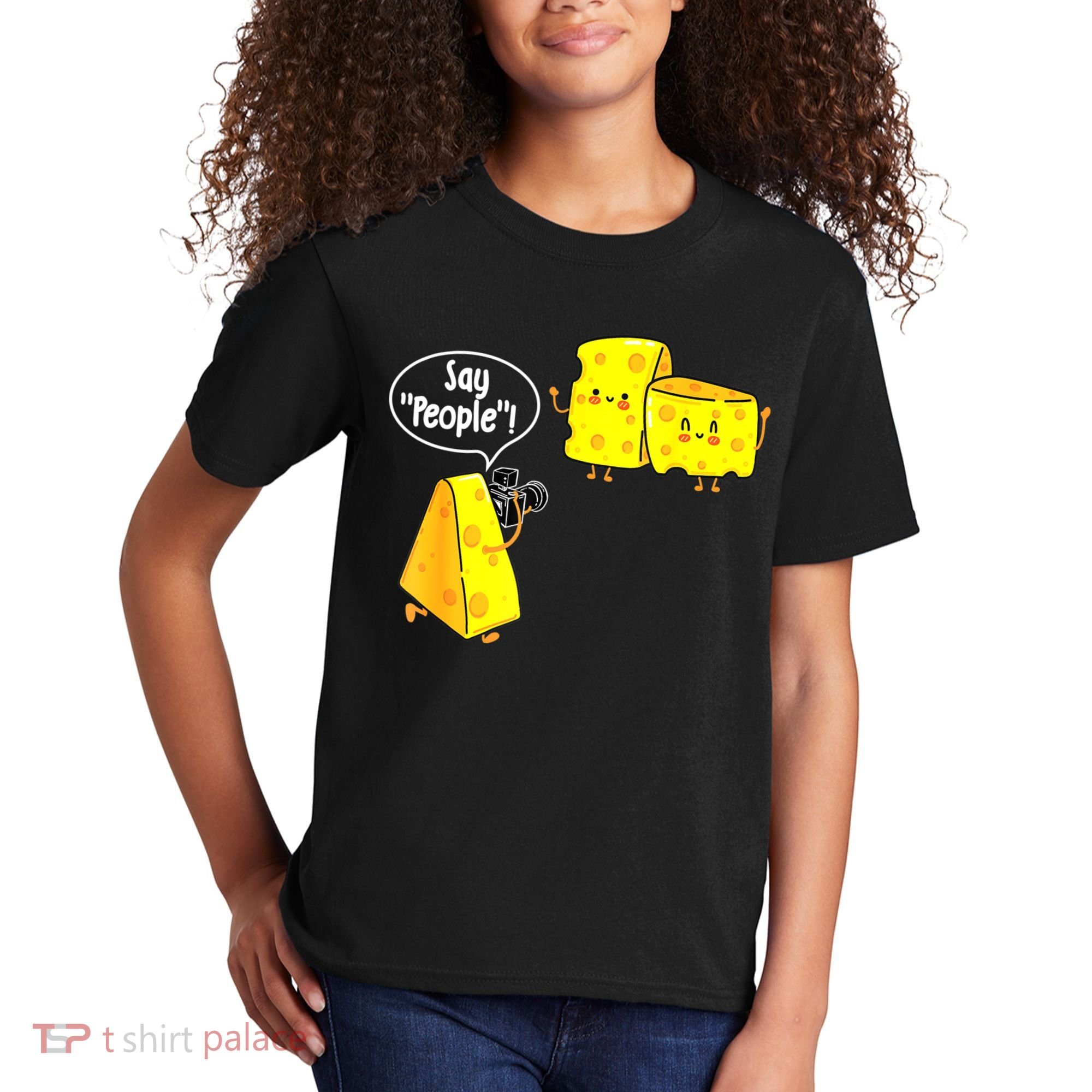 Say People Cheese Lover Food Dairy Milk Gouda Cheddar Brie Kids T-Shirt