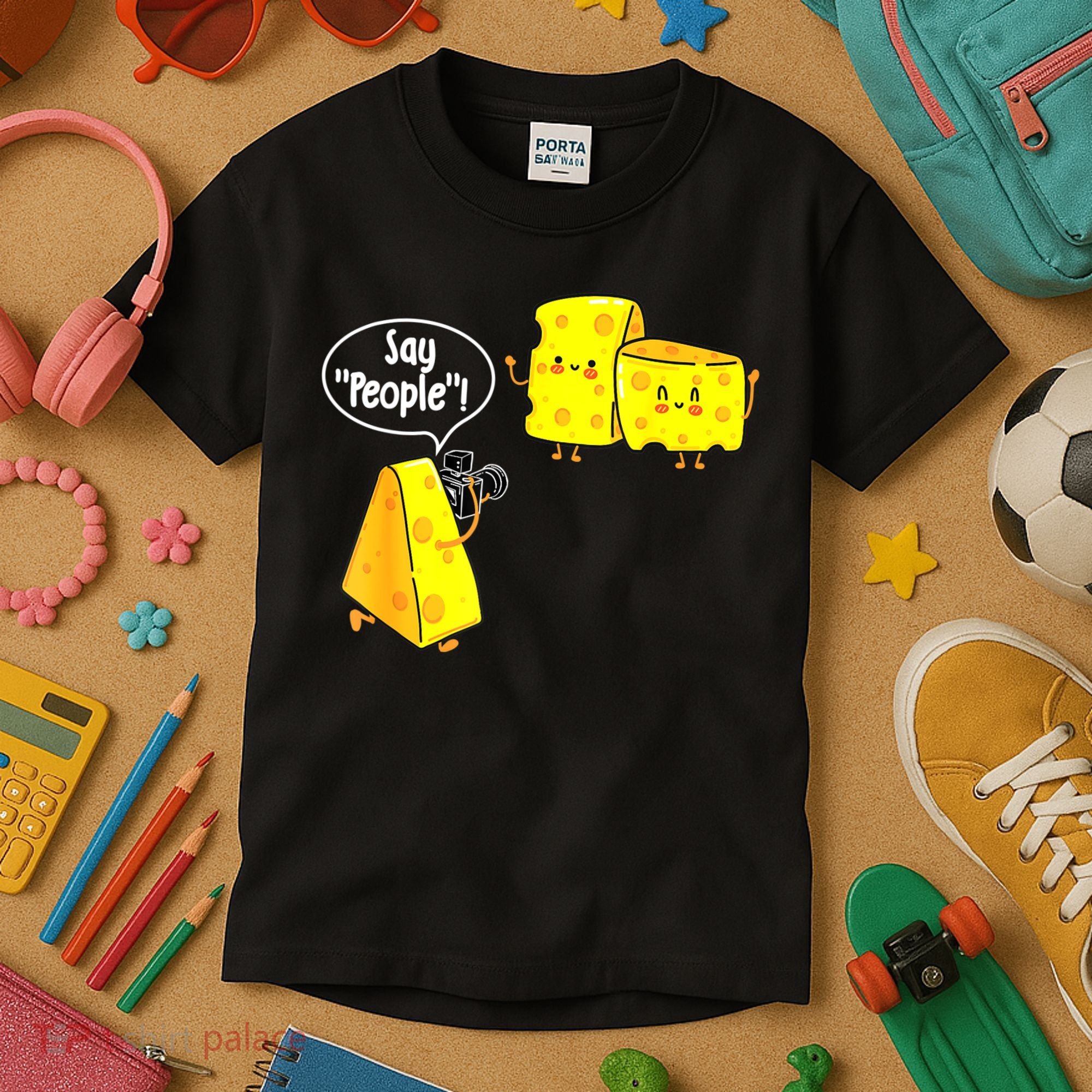 Say People Cheese Lover Food Dairy Milk Gouda Cheddar Brie Kids T-Shirt