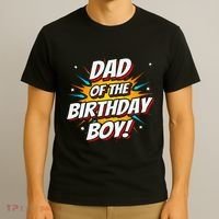 Superhero Party Comics Birthday Dad Of Birthday T-Shirt thumb 3