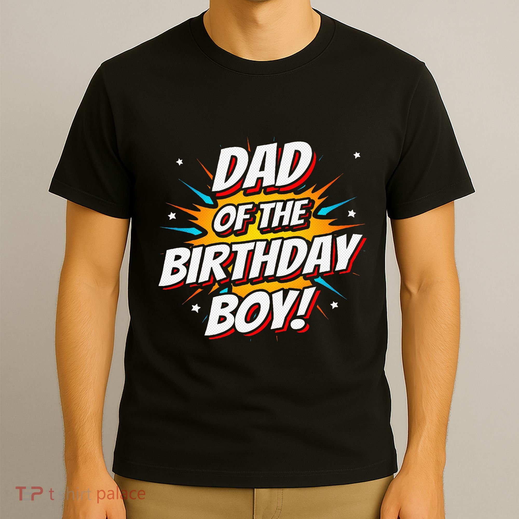 Superhero Party Comics Birthday Dad Of Birthday T-Shirt