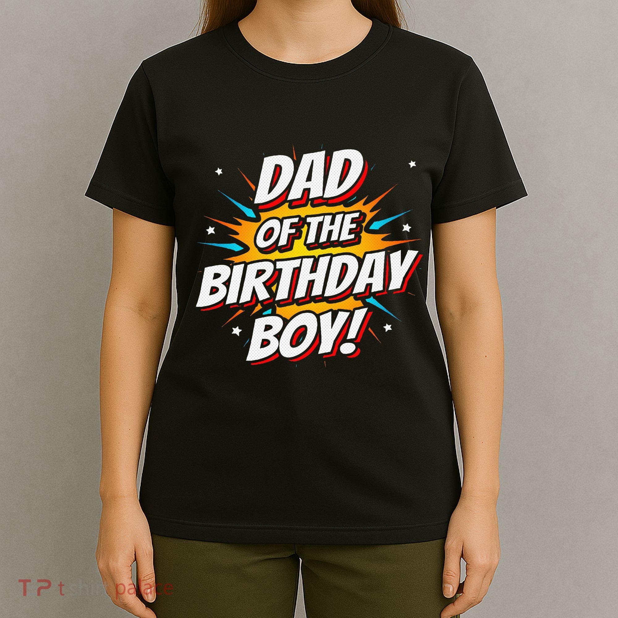Superhero Party Comics Birthday Dad Of Birthday T-Shirt