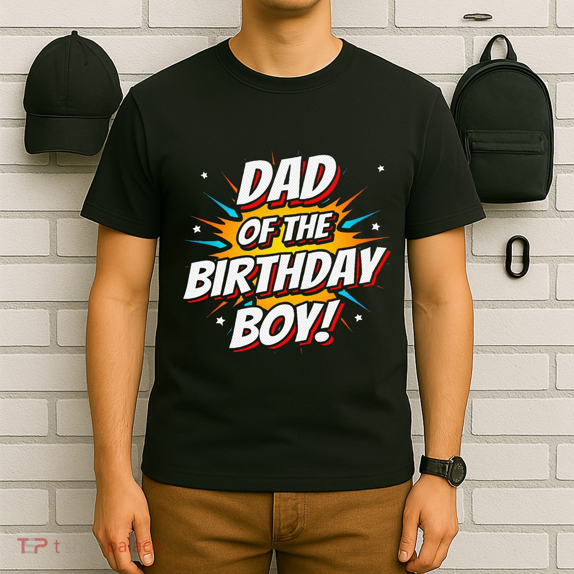Superhero Party Comics Birthday Dad Of Birthday T-Shirt