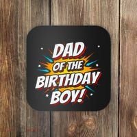Superhero Party Comics Birthday Dad Of Birthday Coaster thumb 0