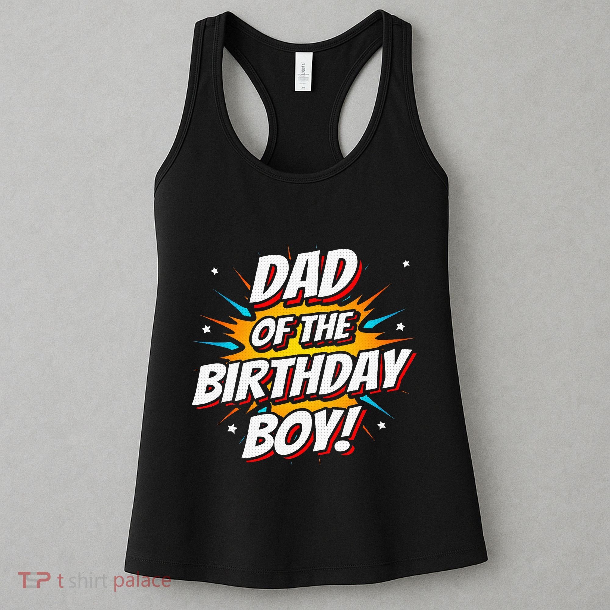 Superhero Party Comics Birthday Dad Of Birthday Women's Tank Top