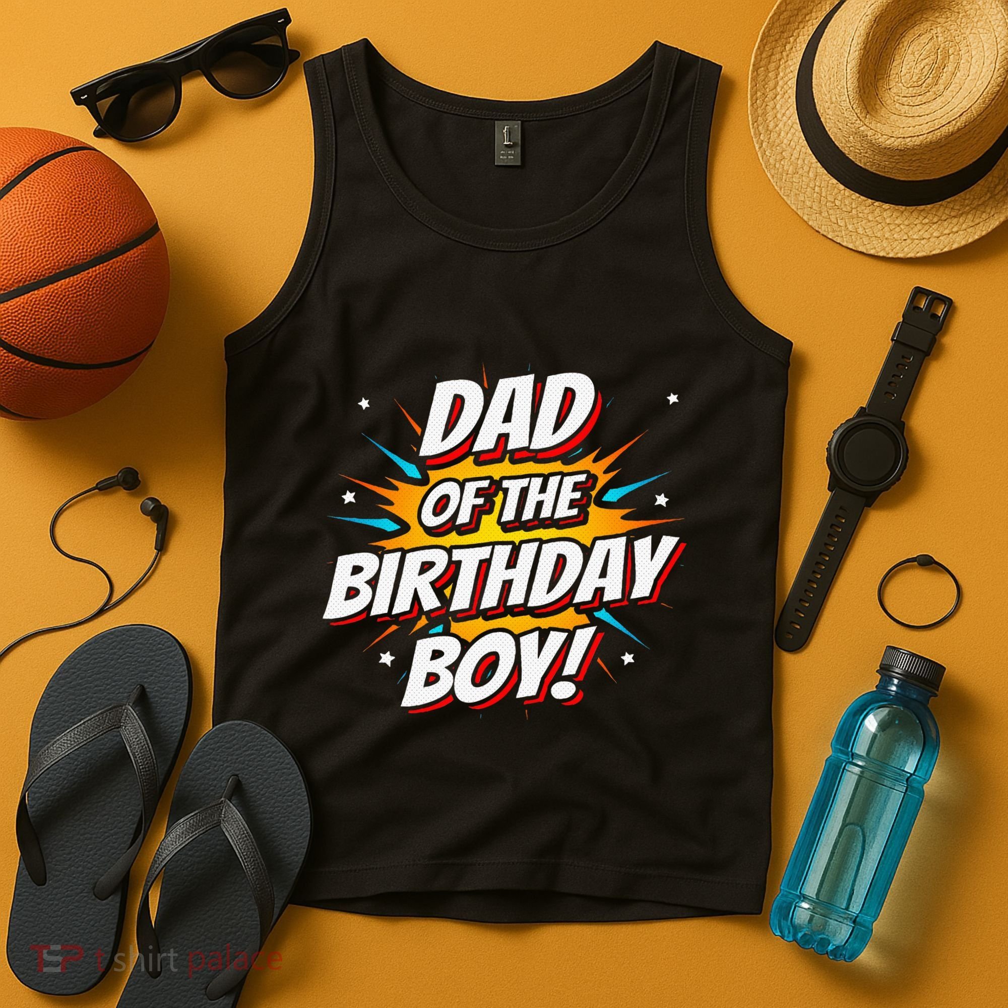 Superhero Party Comics Birthday Dad Of Birthday Tank Top
