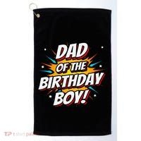Superhero Party Comics Birthday Dad Of Birthday Golf Towel thumb 0