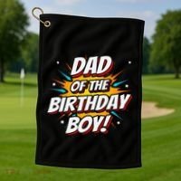 Superhero Party Comics Birthday Dad Of Birthday Golf Towel thumb 1