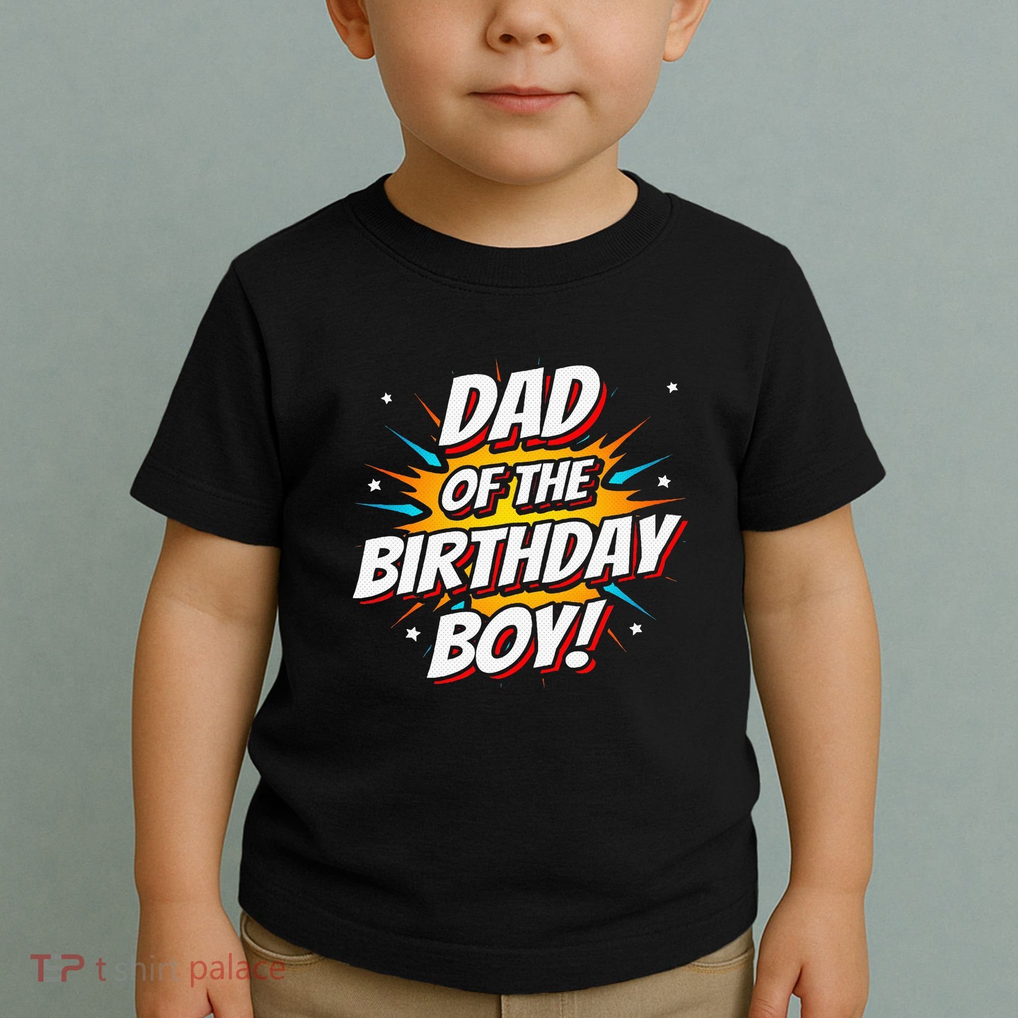 Superhero Party Comics Birthday Dad Of Birthday Toddler T-Shirt