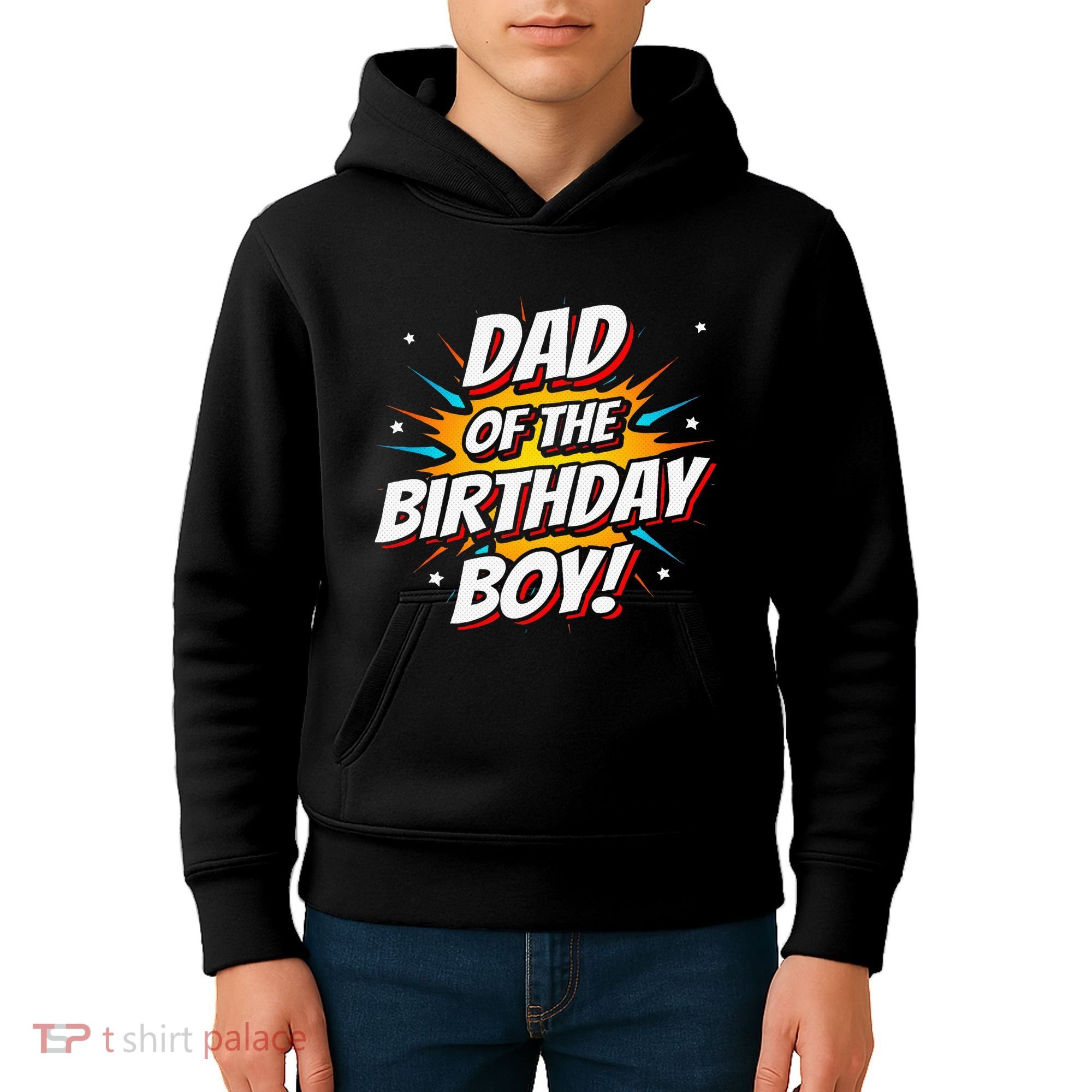 Superhero Party Comics Birthday Dad Of Birthday Kids Hoodie