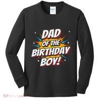 Superhero Party Comics Birthday Dad Of Birthday Kids Long Sleeve Shirt thumb 0