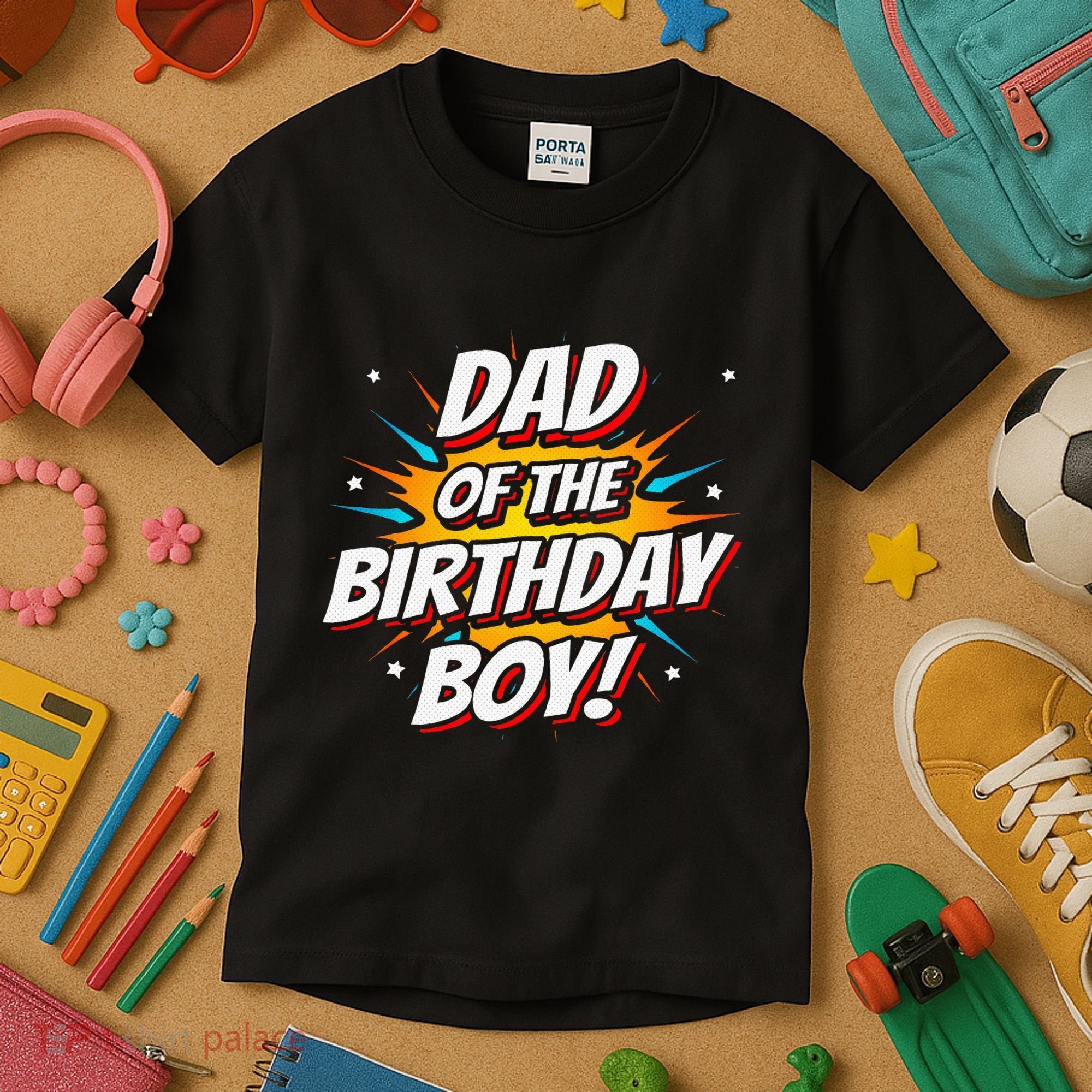 Superhero Party Comics Birthday Dad Of Birthday Kids T-Shirt