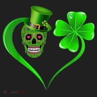 St Patricks Clover Skull Heart Funny St Patricks Day Women's Sweatshirt thumb 2