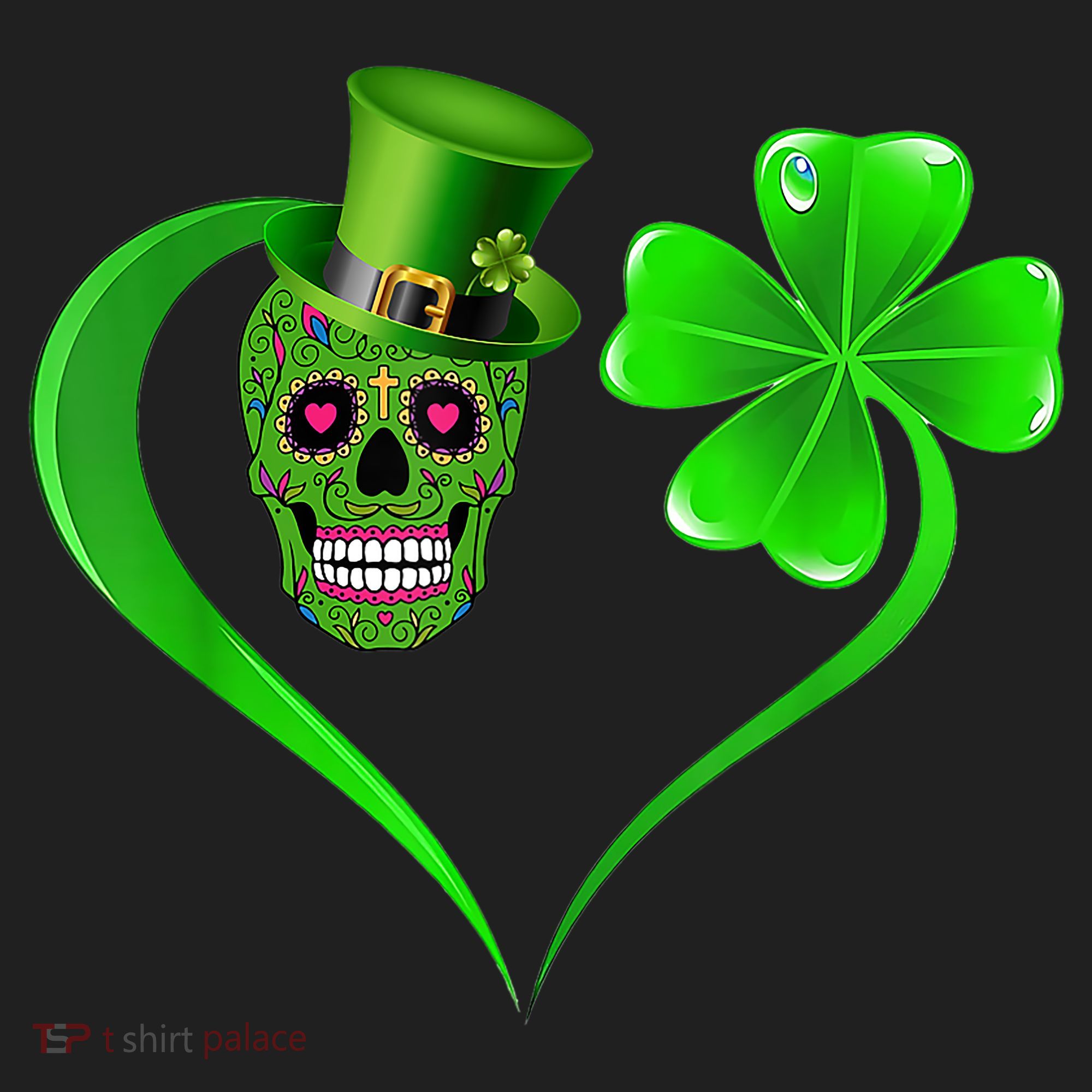 St Patricks Clover Skull Heart Funny St Patricks Day Women's Sweatshirt