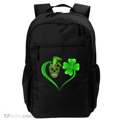 St Patricks Clover Skull Heart Funny St Patricks Day Backpack